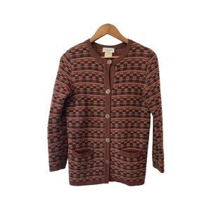 Vintage gispa Italian‎ wool cardigan size S/M button up pockets